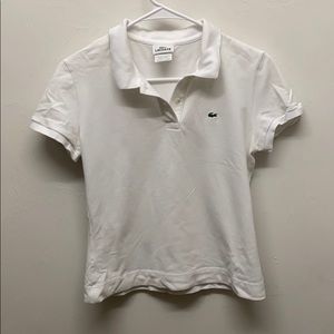 White Lacoste Classic Fit Soft Cotton Polo